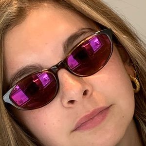 Vintage REVO Shapley Cats Sunglasses Rare TORTOISE Frame PURPLE Mirror Lenses